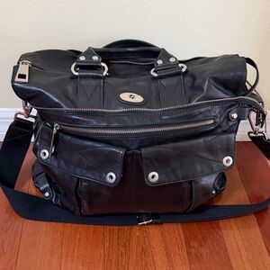 Francesco Biasia Black Leather
Shoulder Satchel Tote